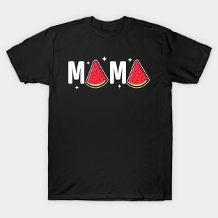 Mama Watermelon Summer Fruit Watermelon Slice Mothers Day T-Shirt